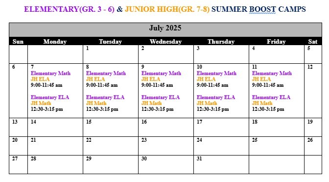 Elementary JH Calendar2025