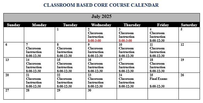 Classroom Based Calendar2025